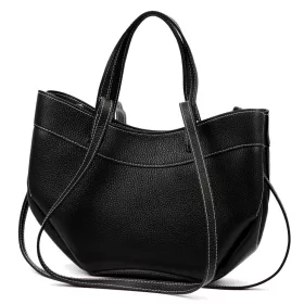   Luka 25-025 DOLLARO fekete női bőr kézitáska, válltáska 33 x 26 x 9 cm