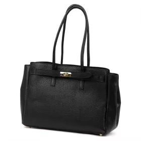   Camilla PREMIUM 10.004 fekete női bőr válltáska 37 x 24 x 14 cm