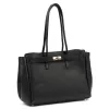 Camilla PREMIUM 10.004 fekete női bőr válltáska 37 x 24 x 14 cm