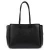 Camilla PREMIUM 10.004 fekete női bőr válltáska 37 x 24 x 14 cm