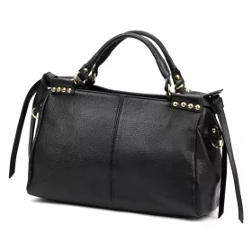   Camilla PREMIUM 10.008 fekete női bőr kézitáska, oldalpánttal 35 x 23 x 16 cm