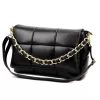 Camilla PREMIUM 10.011 fekete női bőr oldaltáska, láncos kézi fogóval 33 x 20 x 12 cm