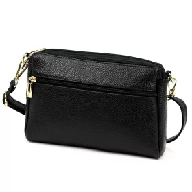   Luka 26-092 fekete női bőr oldaltáska, crossbody 23 x 15 x 7 cm