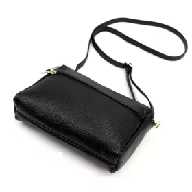   Luka 26-092 fekete női bőr oldaltáska, crossbody 23 x 15 x 7 cm