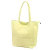 Luka 26-084 halvány sárga női bőr válltáska, shopper 40 x 37 x 13 cm