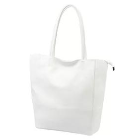   Luka 26-084 D fehér női bőr válltáska, shopper 40 x 37 x 13 cm