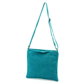   Luka 26-095 türkiz női velúr bőr oldaltáska 30 x 27 x 5 cm