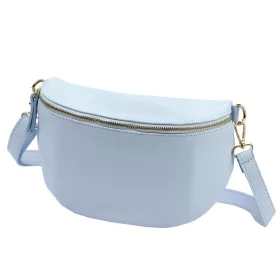   Luka 26-097 D világoskék női bőr oldaltáska, crossbody 27 x 19 x 10 cm