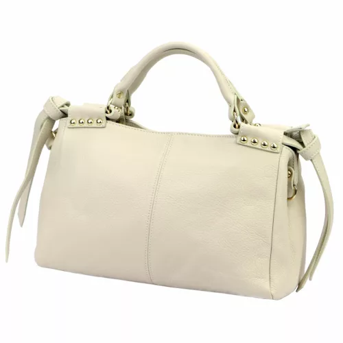 Camilla PREMIUM 10.008 bézs női bőr kézitáska, oldalpánttal  35 x 23 x 16 cm