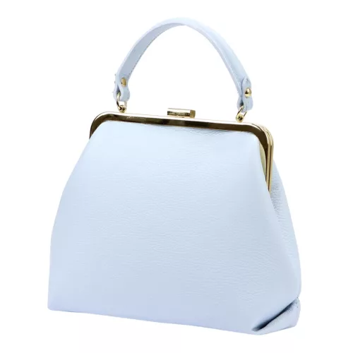 Luka 24-024 pasztell kék női bőr kézitáska oldalpánttal 27 x 23 x 11 cm