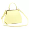 Luka 24-024 pasztell sárga női bőr kézitáska oldalpánttal 27 x 23 x 11 cm