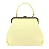 Luka 24-024 pasztell sárga női bőr kézitáska oldalpánttal 27 x 23 x 11 cm