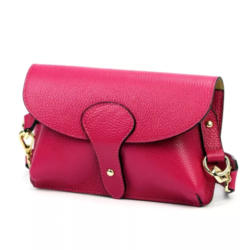 Luka 24-076 magenta női bőr oldaltáska, crossbody 22 x 15 x 6 cm