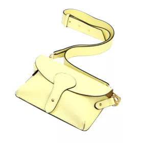   Luka 24-076halvány sárga női bőr oldaltáska, crossbody 22 x 15 x 6 cm