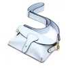 Luka 24-076  babakék női bőr oldaltáska, crossbody 22 x 15 x 6 cm