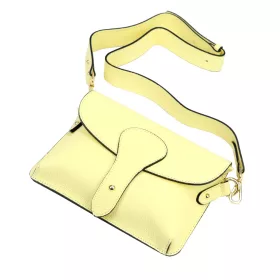   Luka 24-076 D (25-033) pasztell sárga női bőr válltáska, laptáska 24 x 18 x 6 cm