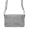 Luka 24-071 szürke női velúr bőr  oldaltáska 22.5 x 14.5 x 4.5 cm