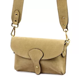   Luka 24-071 homok női velúr bőr oldaltáska 22.5 x 14.5 x 4.5 cm