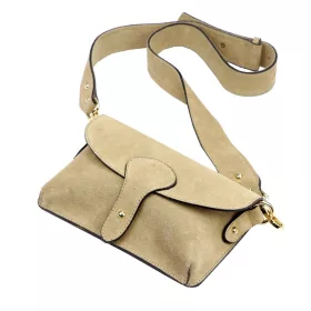   Luka 24-071 homok női velúr bőr oldaltáska 22.5 x 14.5 x 4.5 cm