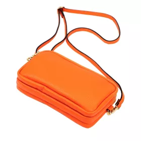   Luka 26-088 mandarin narancssárga női bőr oldaltáska, crossbody 22 x 13 x 7 cm