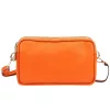 Luka 26-088 mandarin narancssárga női bőr oldaltáska, crossbody 22 x 13 x 7 cm