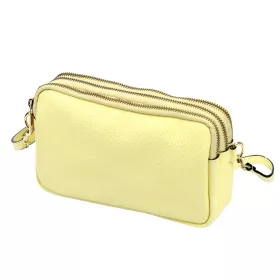   Luka 26-088 halvány sárga női bőr oldaltáska, crossbody 22 x 13 x 7 cm