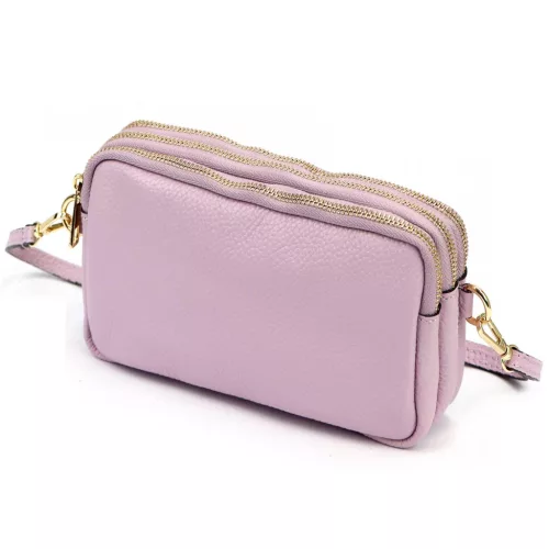 Luka 26-088 levendula lila női bőr oldaltáska, crossbody 22 x 13 x 7 cm