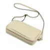 Luka 26-088 bézs női bőr oldaltáska, crossbody 22 x 13 x 7 cm