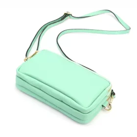   Luka 26-088 türkiz női bőr oldaltáska, crossbody 22 x 13 x 7 cm