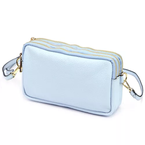 Luka 26-088 babakék női bőr oldaltáska, crossbody 22 x 13 x 7 cm