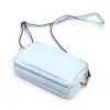 Luka 26-088 babakék női bőr oldaltáska, crossbody 22 x 13 x 7 cm