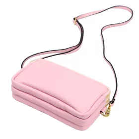   Luka 26-088 pasztell rózsaszín női bőr oldaltáska, crossbody 22 x 13 x 7 cm