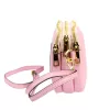 Luka 26-088 pasztell rózsaszín női bőr oldaltáska, crossbody 22 x 13 x 7 cm