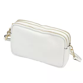   Luka 26-088 fehér női bőr oldaltáska, crossbody 22 x 13 x 7 cm