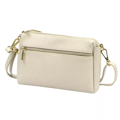 Luka 26-092 bézs női bő oldaltáska, crossbody 23 x 15 x 7 cm