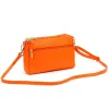 Luka 26-092 mandarin narancssárga női bőr oldaltáska, crossbody 23 x 15 x 7 cm
