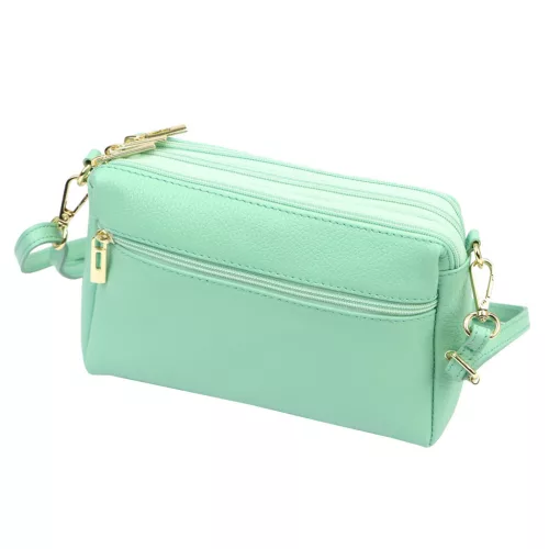 Luka 26-092 türkiz női bőr oldaltáska, crossbody 23 x 15 x 7 cm