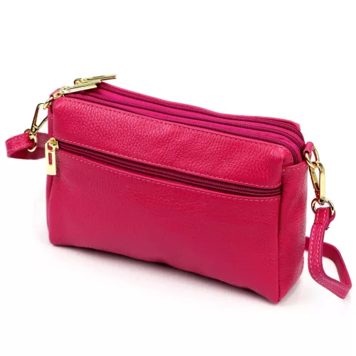 Luka 26-092 magenta női bőr oldaltáska, crossbody 23 x 15 x 7 cm