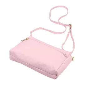   Luka 26-092 pasztell rózsaszín női bőr oldaltáska, crossbody 23 x 15 x 7 cm