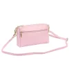 Luka 26-092 pasztell rózsaszín női bőr oldaltáska, crossbody 23 x 15 x 7 cm