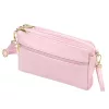 Luka 26-092 pasztell rózsaszín női bőr oldaltáska, crossbody 23 x 15 x 7 cm