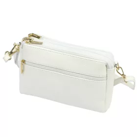   Luka 26-092 fehér női bőr oldaltáska, crossbody 23 x 15 x 7 cm
