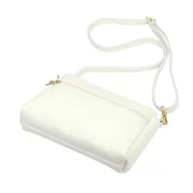   Luka 26-092 fehér női bőr oldaltáska, crossbody 23 x 15 x 7 cm