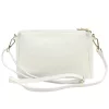 Luka 26-092 fehér női bőr oldaltáska, crossbody 23 x 15 x 7 cm