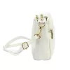 Luka 26-092 fehér női bőr oldaltáska, crossbody 23 x 15 x 7 cm