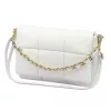 Camilla PREMIUM 10.011 fehér női bőr oldaltáska, láncos kézi fogóval 33 x 20 x 12 cm