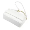 Camilla PREMIUM 10.011 fehér női bőr oldaltáska, láncos kézi fogóval 33 x 20 x 12 cm