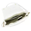 Camilla PREMIUM 10.011 fehér női bőr oldaltáska, láncos kézi fogóval 33 x 20 x 12 cm