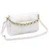 Camilla PREMIUM 10.011 fehér női bőr oldaltáska, láncos kézi fogóval 33 x 20 x 12 cm