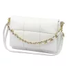 Camilla PREMIUM 10.011 fehér női bőr oldaltáska, láncos kézi fogóval 33 x 20 x 12 cm
